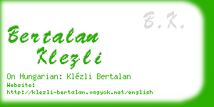 bertalan klezli business card