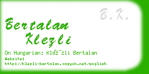 bertalan klezli business card